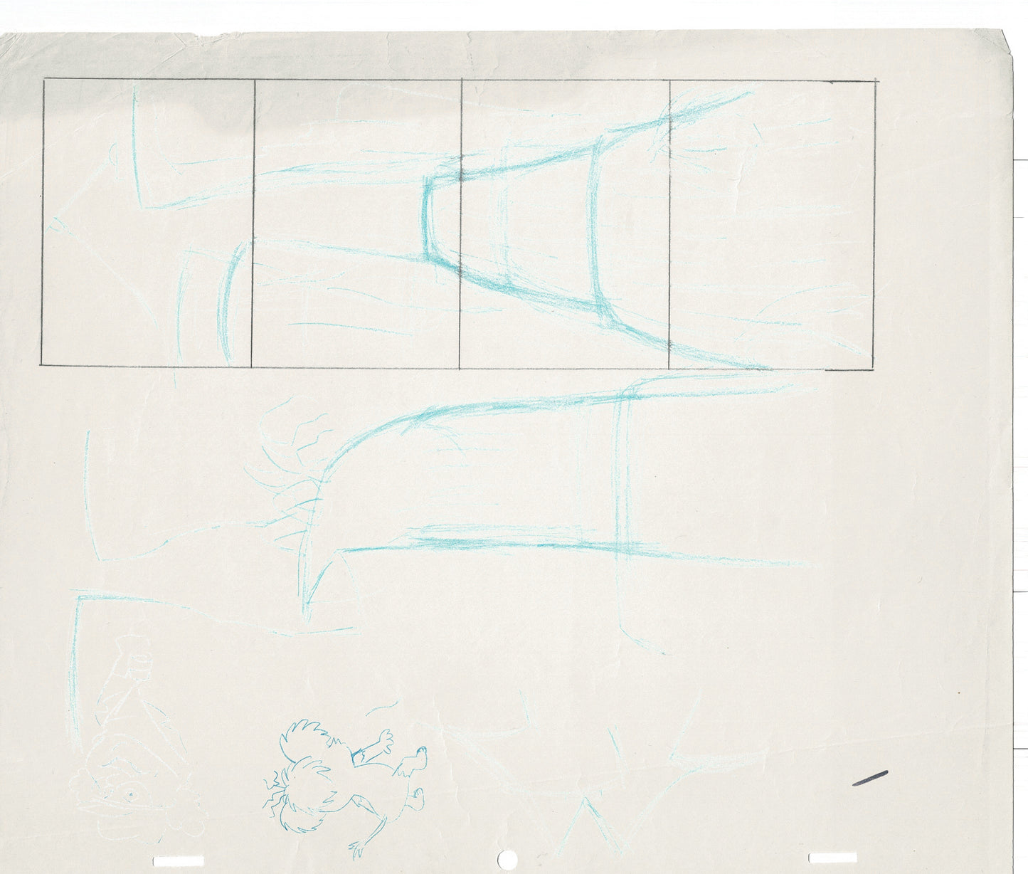 Tom & Jerry Kids Storyboard Hand-drawn Animation Hanna Barbera Babet 1992 S1-044