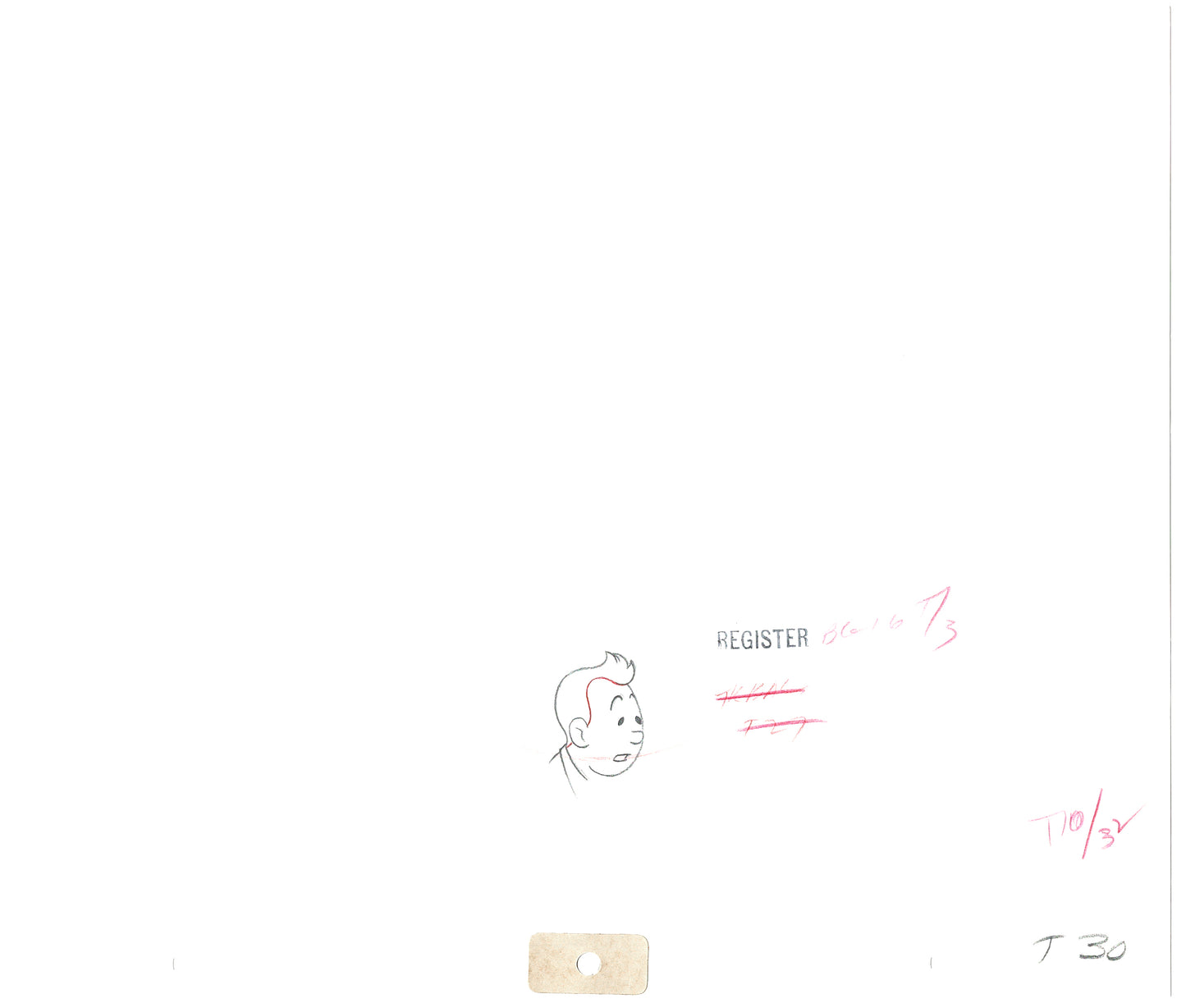 Herge Adventures of TinTin Cartoon Animation Cel Drawing 1957 to 1964 B-09