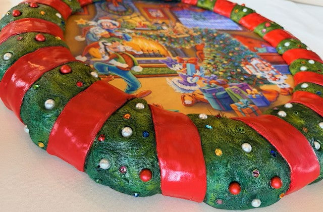 Christmas Mickey Mouse Minnie Mouse Pluto Walt Disney Fine Art Denyse Klette Signed Limited Edition of 95 on Canvas "The Topping" Premiere Edition