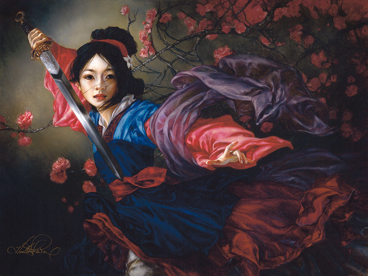 Mulan Walt Disney Fine Art Heather Edwards Signed Limited Edition of 95 Print on Fine Art Paper "The Elegant Warrior" - PRE