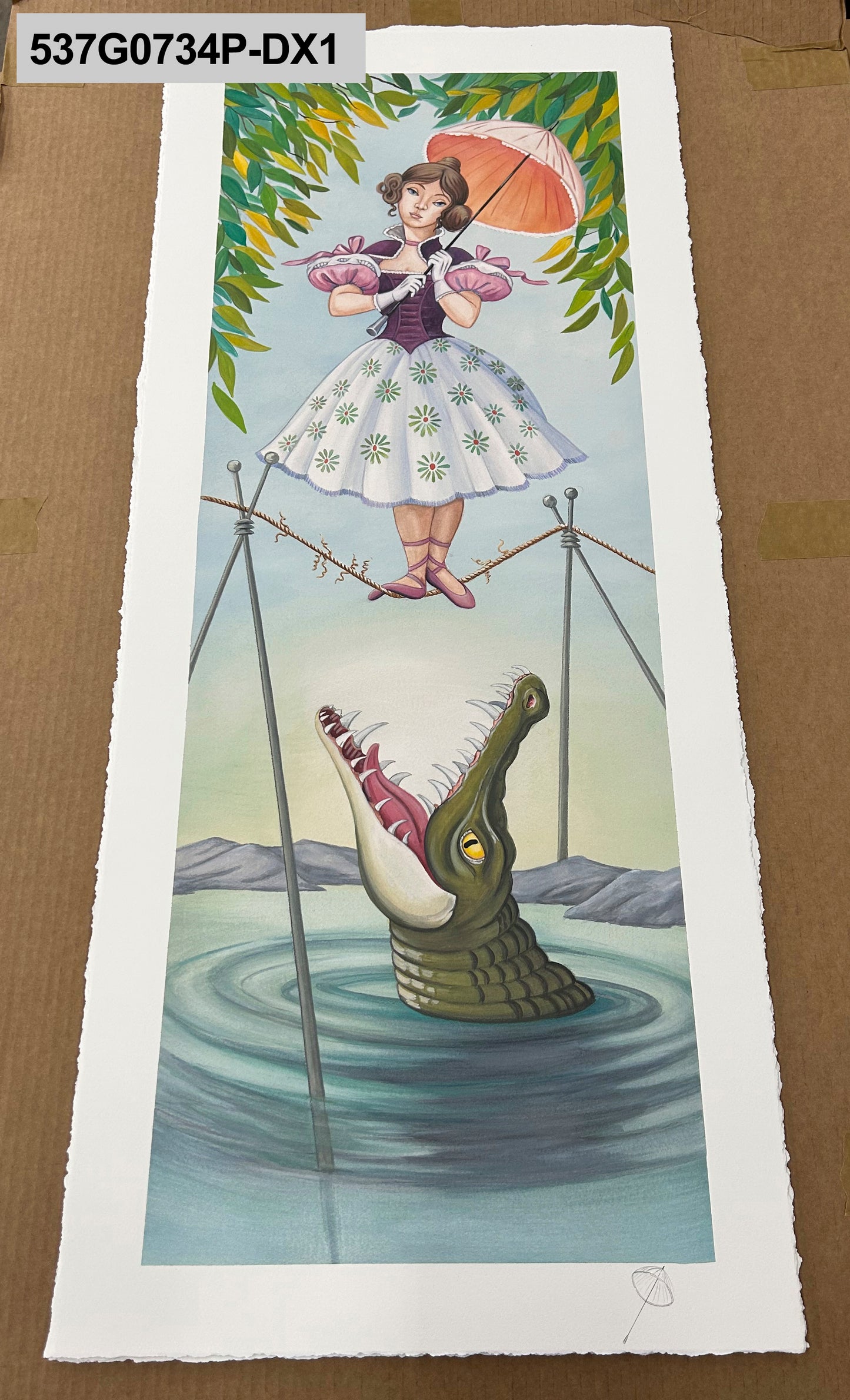 Haunted Mansion Walt Disney Fine Art Michelle St. Laurent Signed Limited Edition of 25 Print on Canvas - The Tightrope Walker - PREMIERE ED