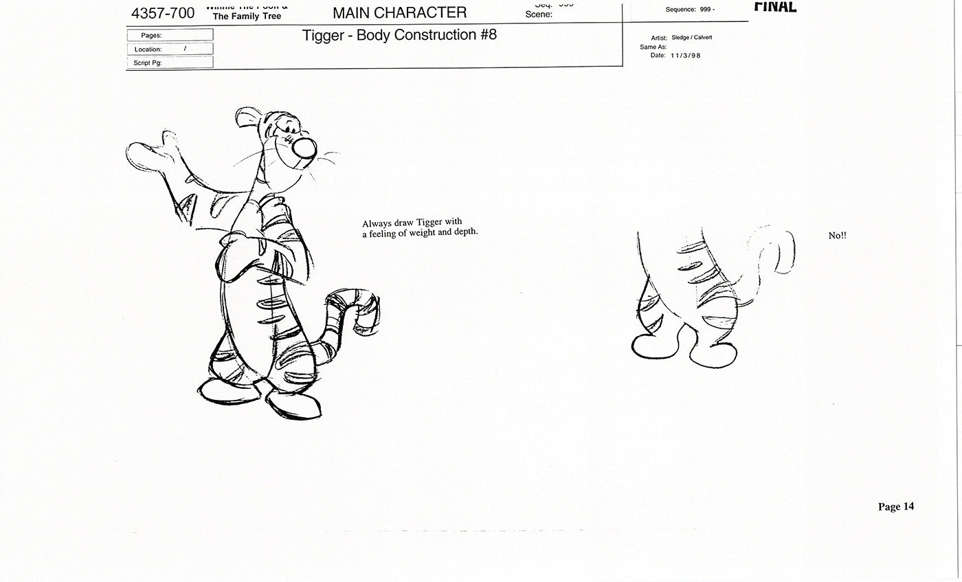 Tigger Movie Winnie the Pooh Disney Production Model COPY Animator Estate TM10
