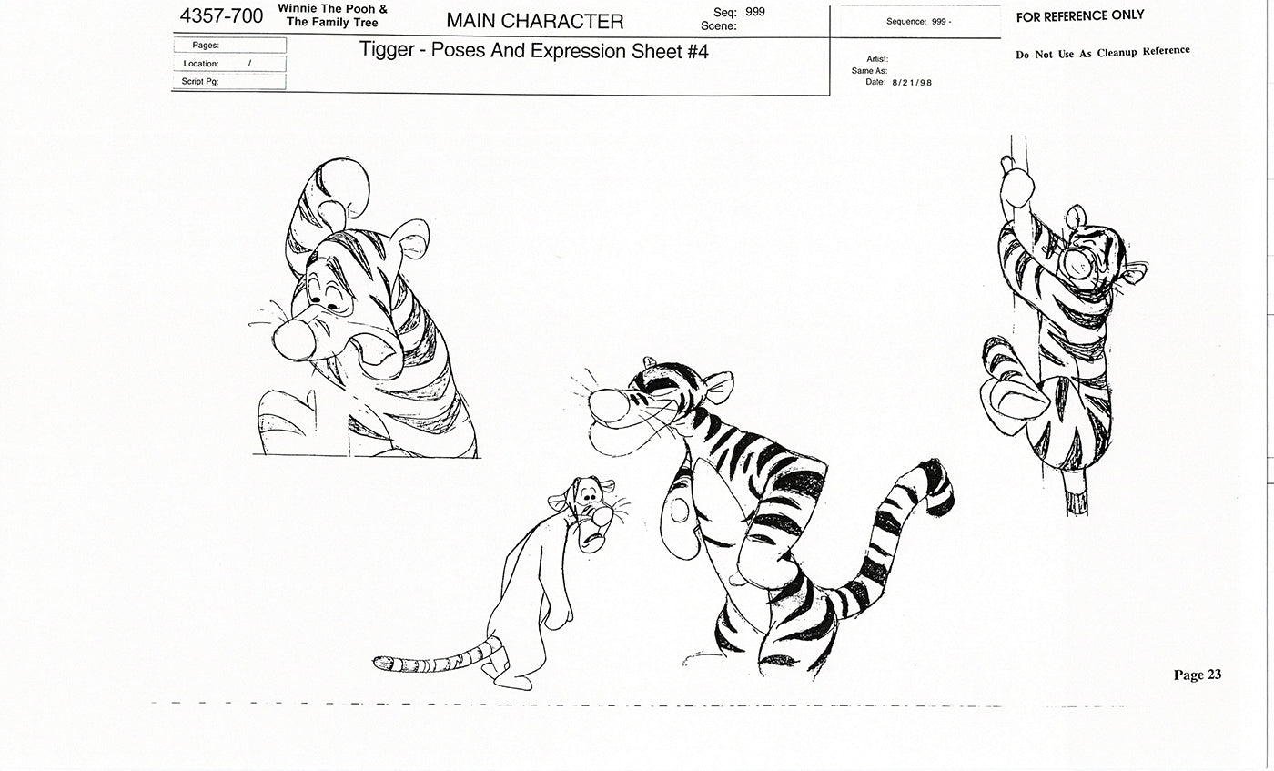 Tigger Movie Winnie the Pooh Disney Production Model COPY Animator Estate TM19