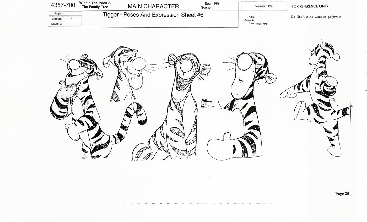 Tigger Movie Winnie the Pooh Disney Production Model COPY Animator Estate TM21