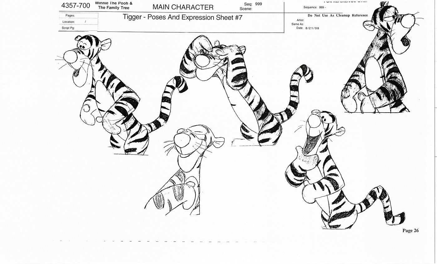 Tigger Movie Winnie the Pooh Disney Production Model COPY Animator Estate TM22