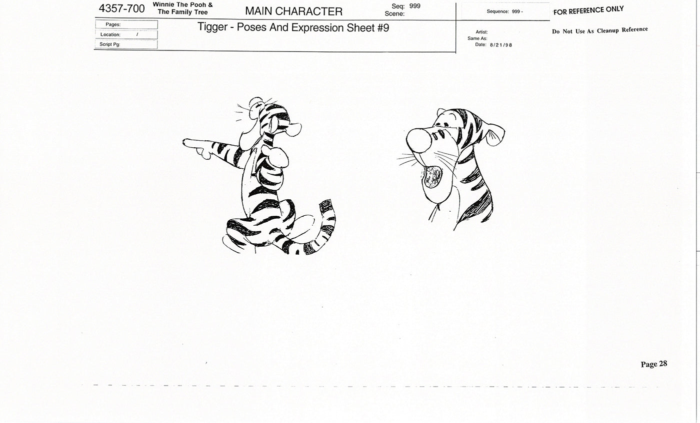 Tigger Movie Winnie the Pooh Disney Production Model COPY Animator Estate TM24