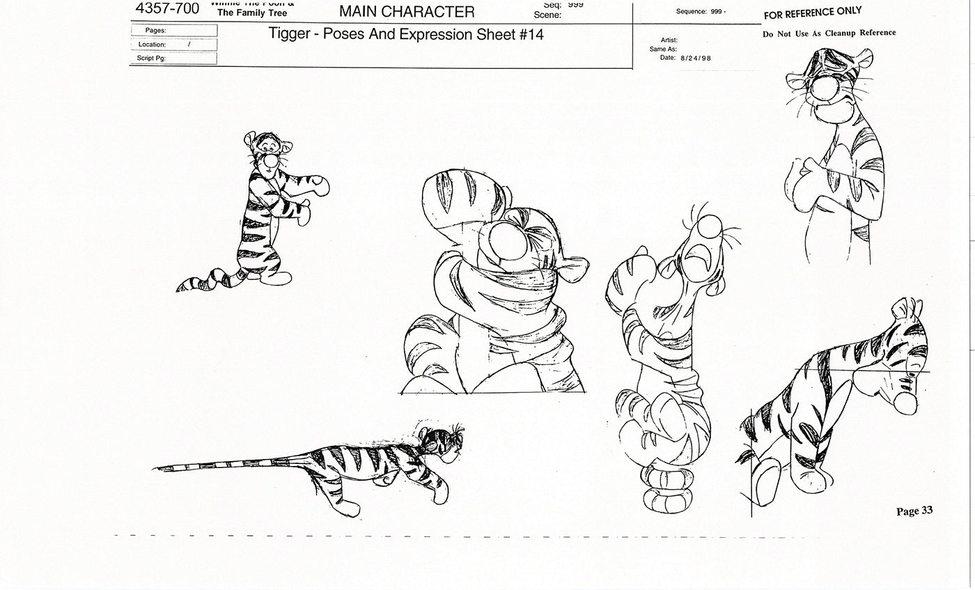 Tigger Movie Winnie the Pooh Disney Production Model COPY Animator Estate TM28