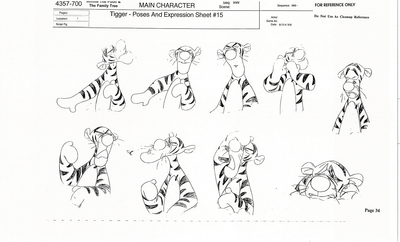Tigger Movie Winnie the Pooh Disney Production Model COPY Animator Estate TM29