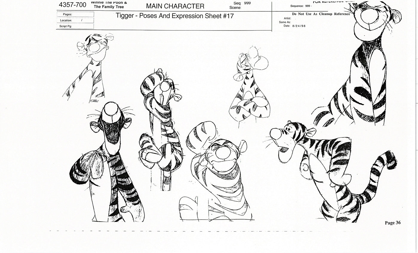 Tigger Movie Winnie the Pooh Disney Production Model COPY Animator Estate TM31