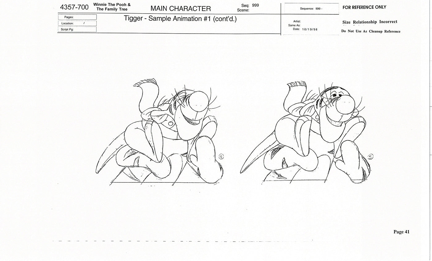 Tigger Movie Winnie the Pooh Disney Production Model COPY Animator Estate TM37