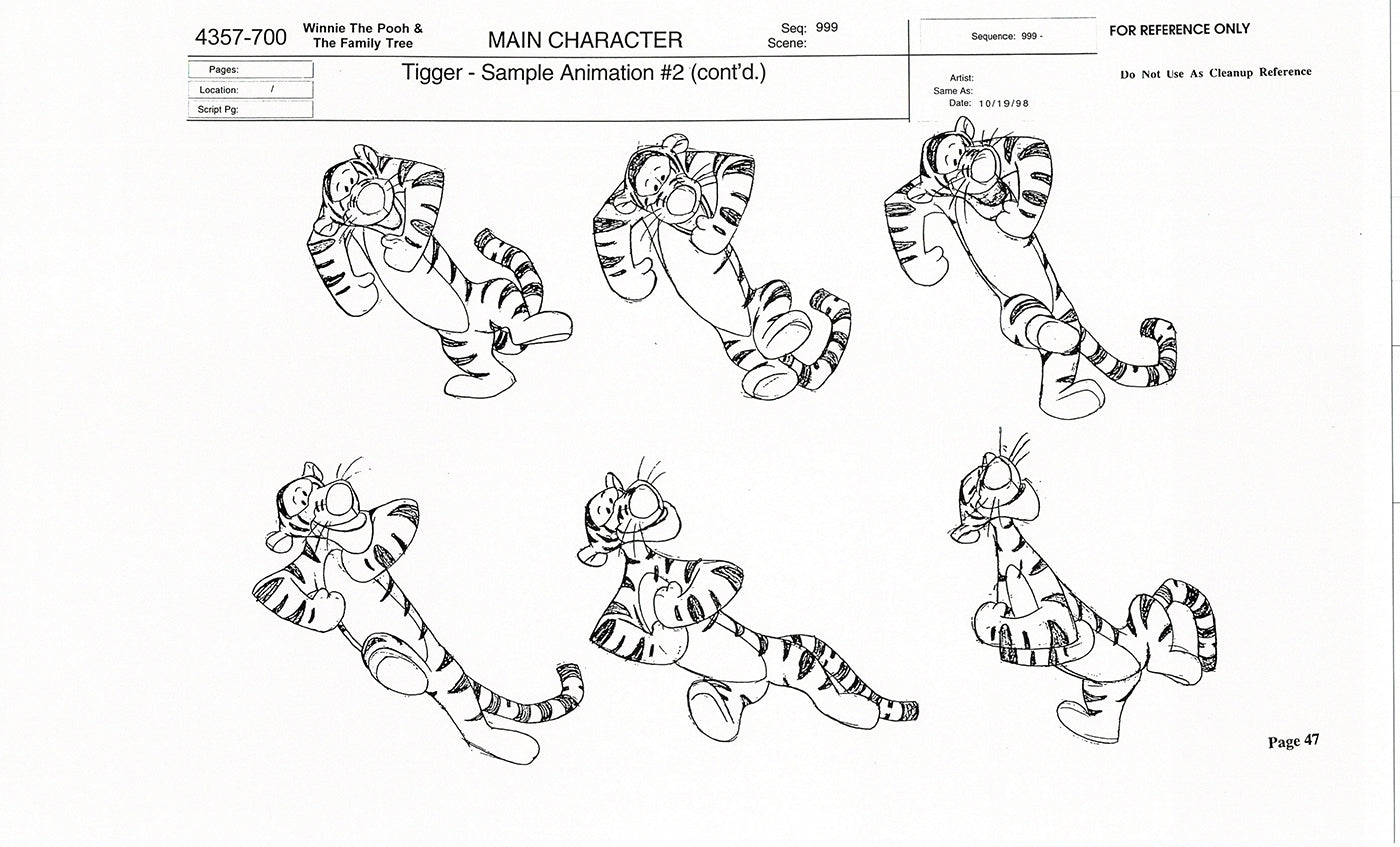 Tigger Movie Winnie the Pooh Disney Production Model COPY Animator Estate TM44