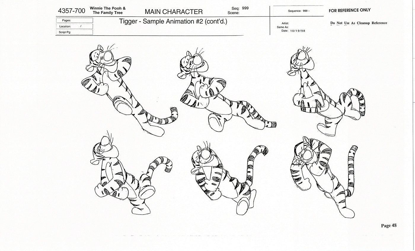 Tigger Movie Winnie the Pooh Disney Production Model COPY Animator Estate TM45