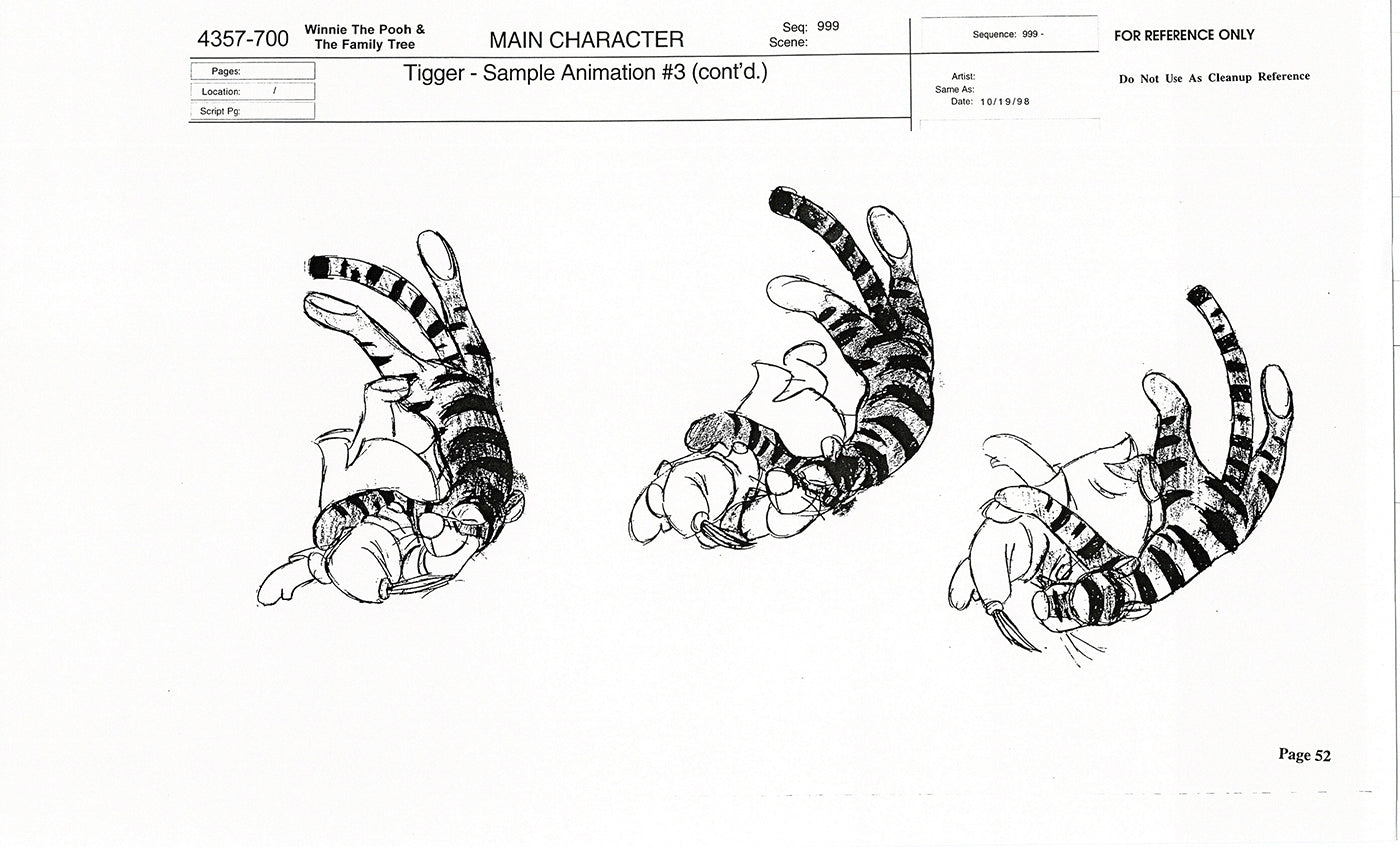 Tigger Movie Winnie the Pooh Disney Production Model COPY Animator Estate TM49
