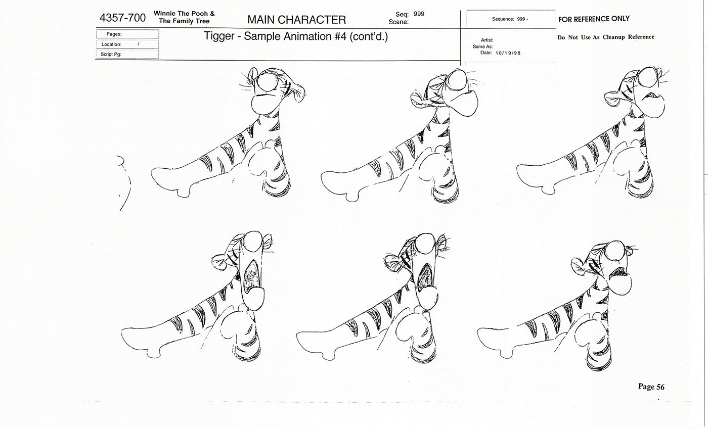 Tigger Movie Winnie the Pooh Disney Production Model COPY Animator Estate TM53