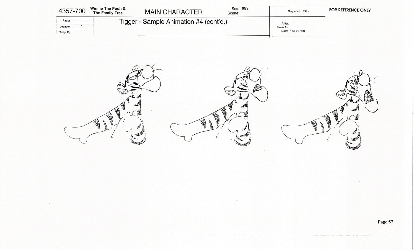 Tigger Movie Winnie the Pooh Disney Production Model COPY Animator Estate TM54