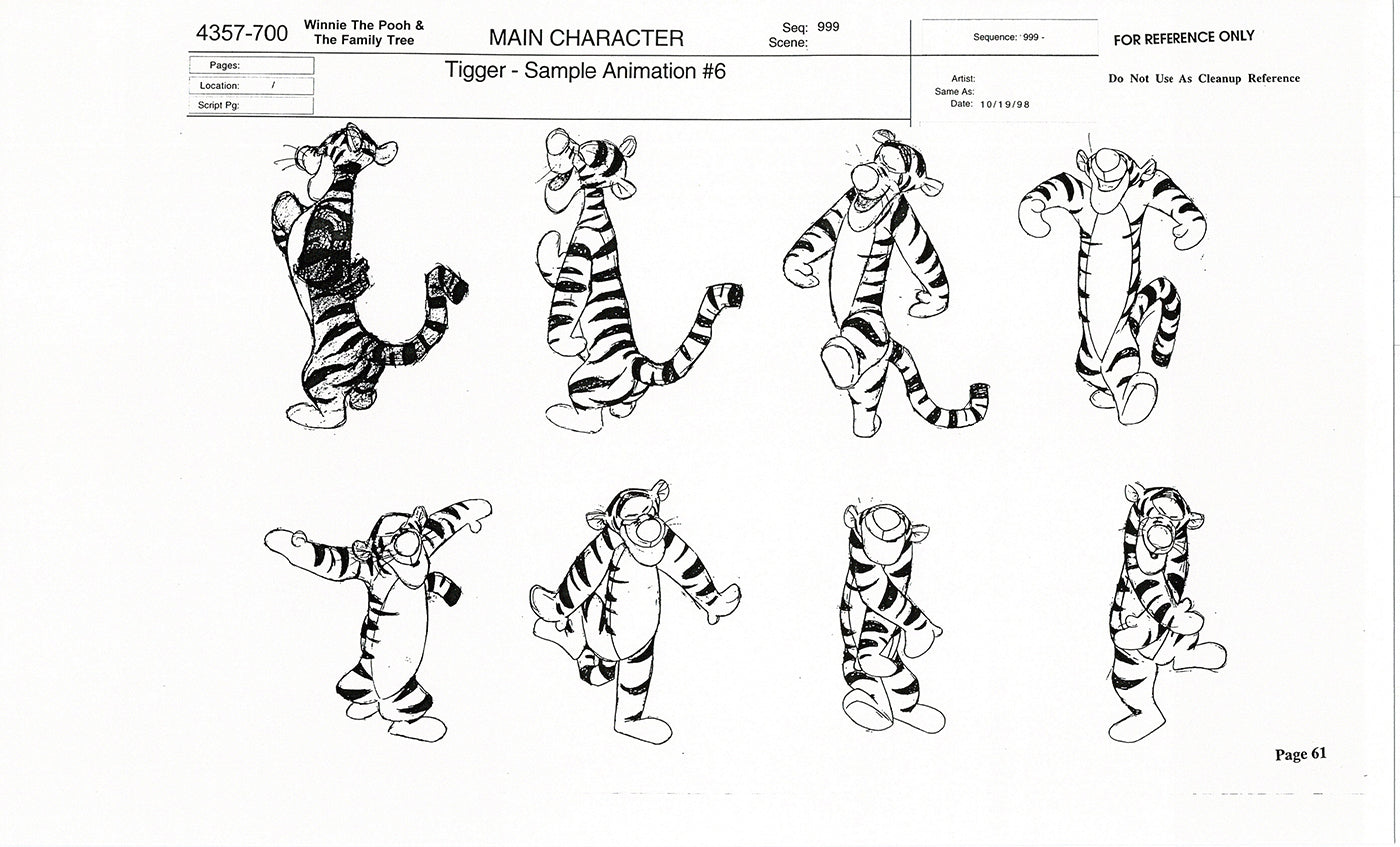 Tigger Movie Winnie the Pooh Disney Production Model COPY Animator Estate TM58