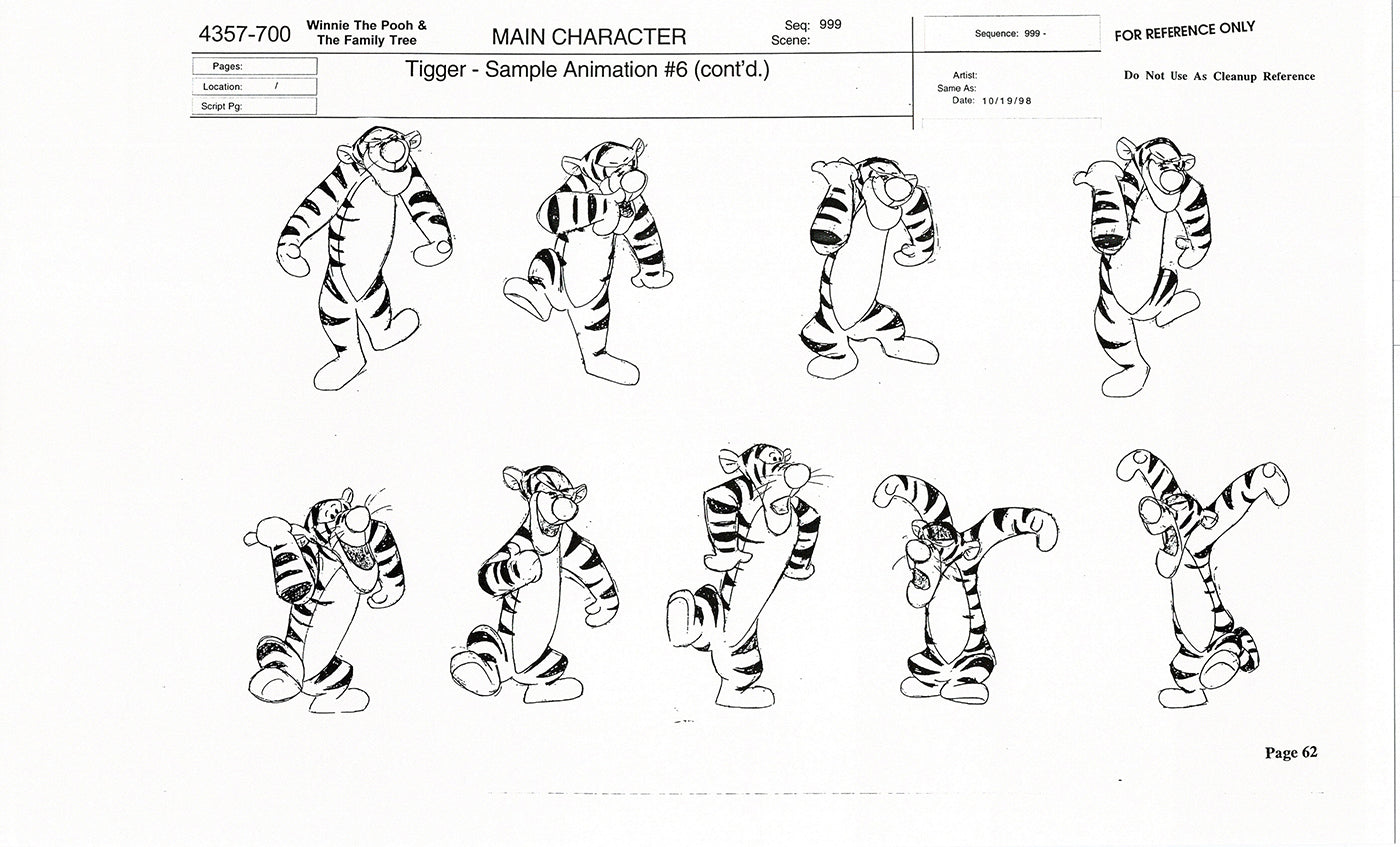 Tigger Movie Winnie the Pooh Disney Production Model COPY Animator Estate TM59