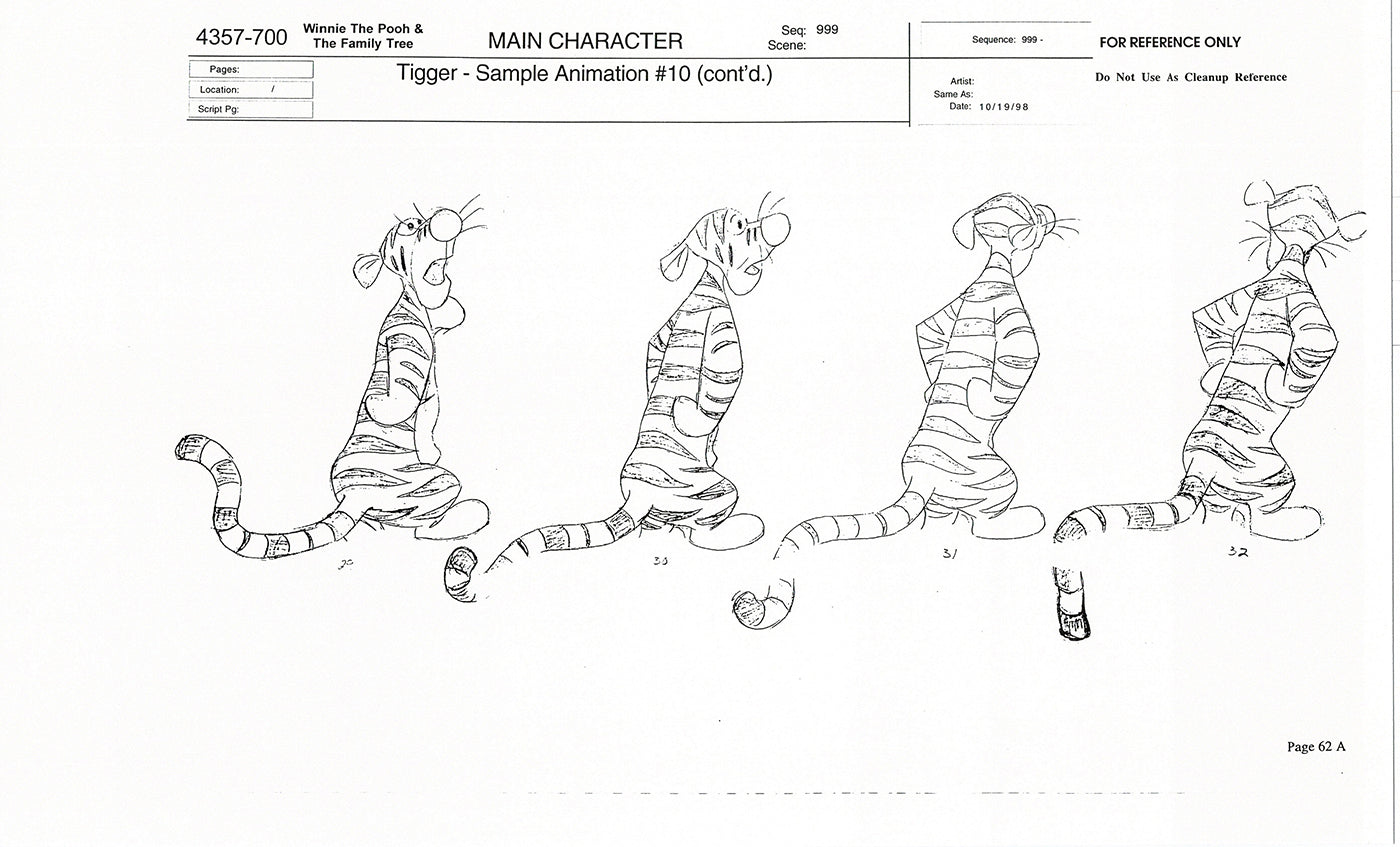 Tigger Movie Winnie the Pooh Disney Production Model COPY Animator Estate TM60