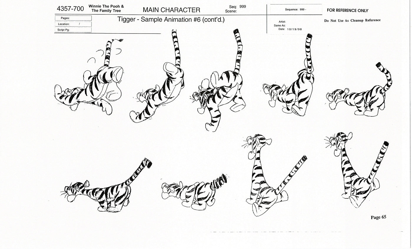 Tigger Movie Winnie the Pooh Disney Production Model COPY Animator Estate TM63