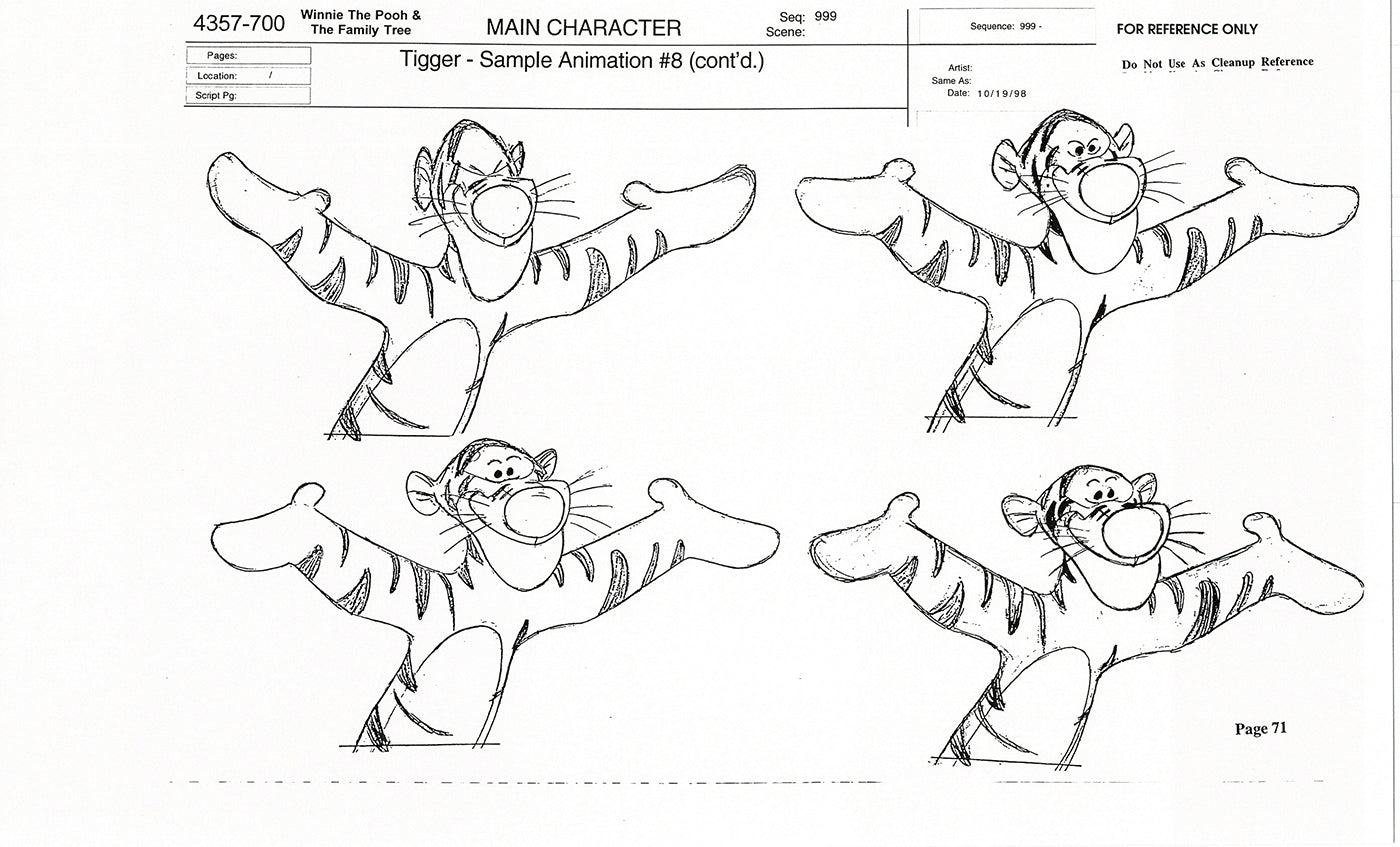 Tigger Movie Winnie the Pooh Disney Production Model COPY Animator Estate TM69