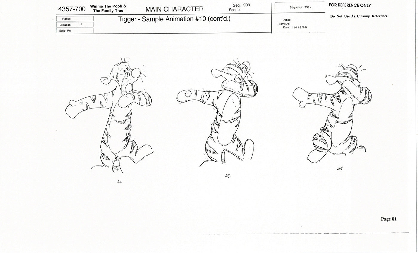 Tigger Movie Winnie the Pooh Disney Production Model COPY Animator Estate TM79