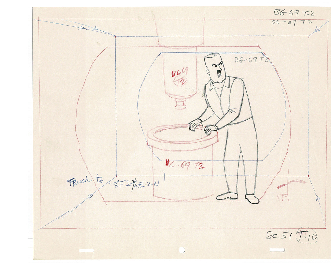Tintin Adventures of Cartoon Animation Cel Drawing Herge 1957 to 1964 F-01