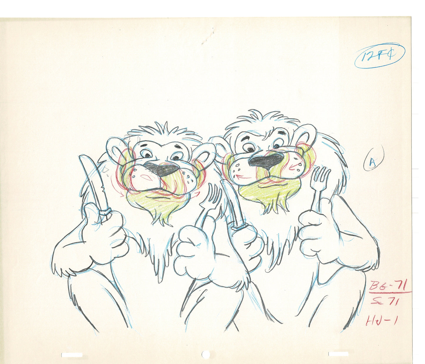 Tom & Jerry 2 LOT of Cartoon Animation Cel Drawings Anime Prop from Filmation 1980-82 OD-21