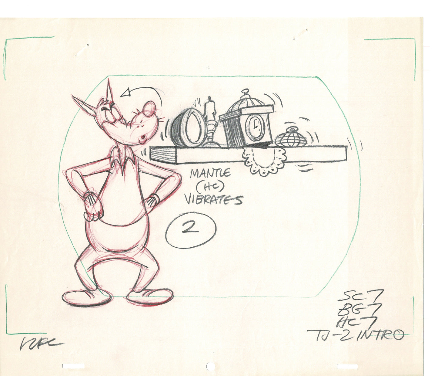 Tom & Jerry 2 LOT of Cartoon Animation Cel Drawings Anime Prop from Filmation 1980-82 TD-13