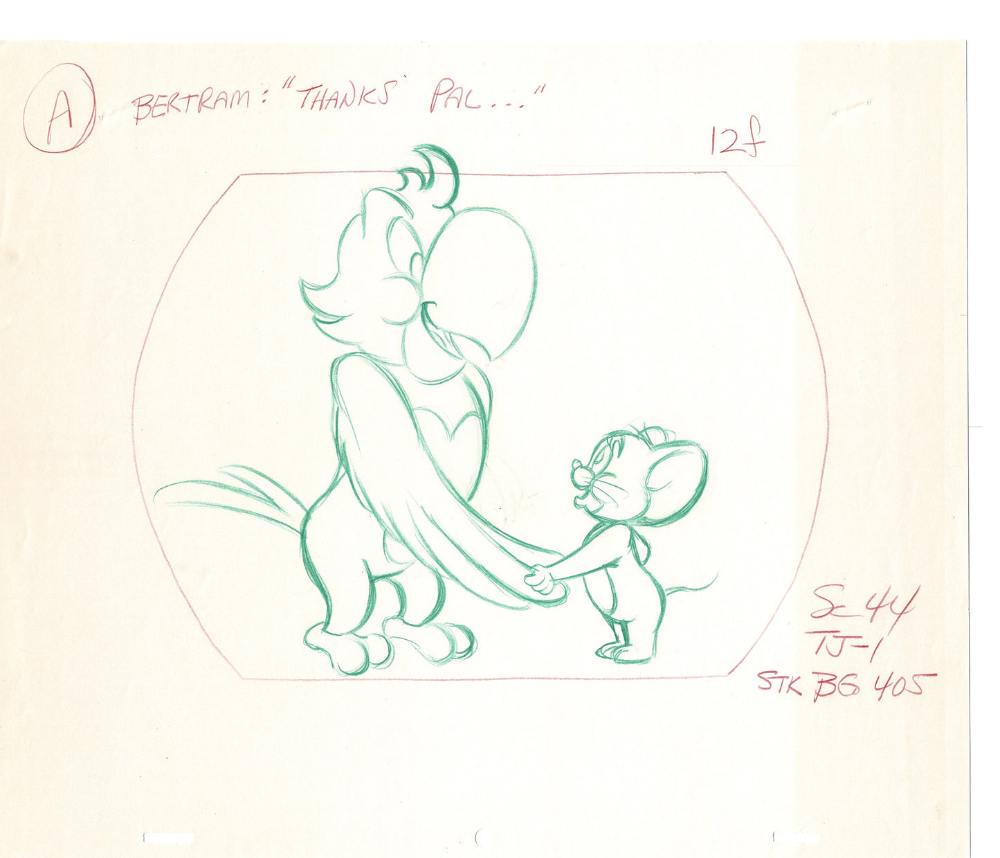 Tom & Jerry 2 LOT of Cartoon Animation Cel Drawings Anime Prop from Filmation 1980-82 TD-29