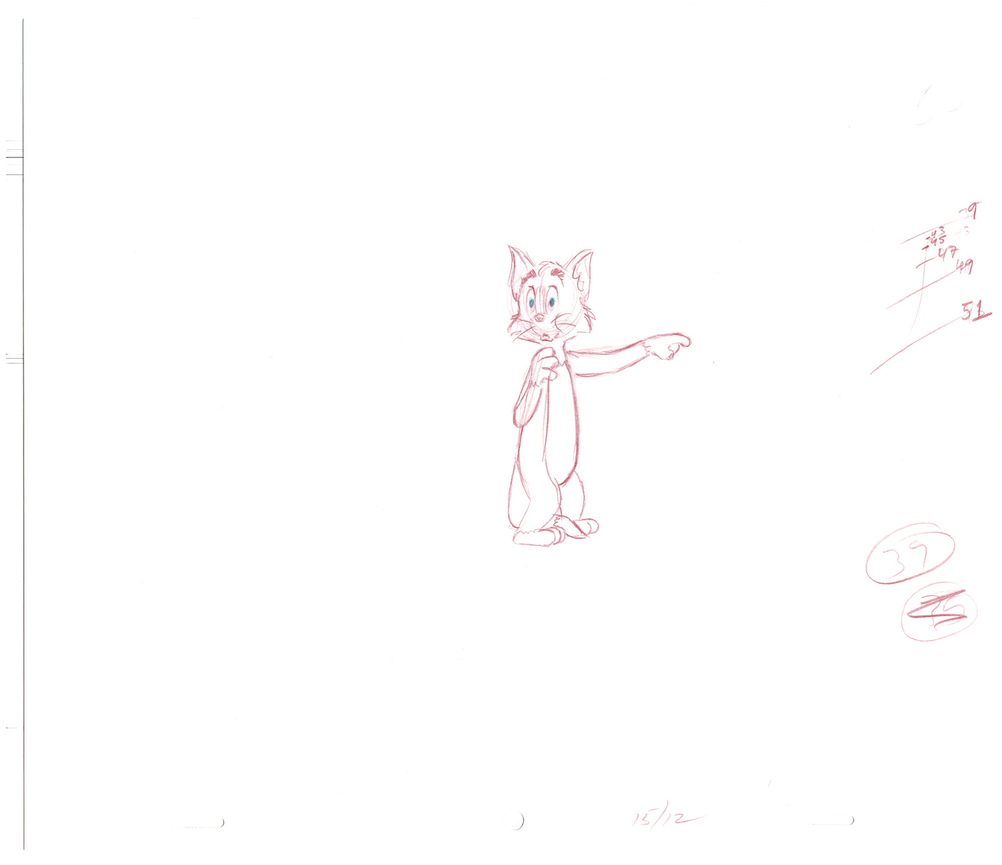 TOM AND JERRY The Movie Original Production Drawing Hanna Barbera 1992 Drawn by and from Estate of Animator Phil Babet b7