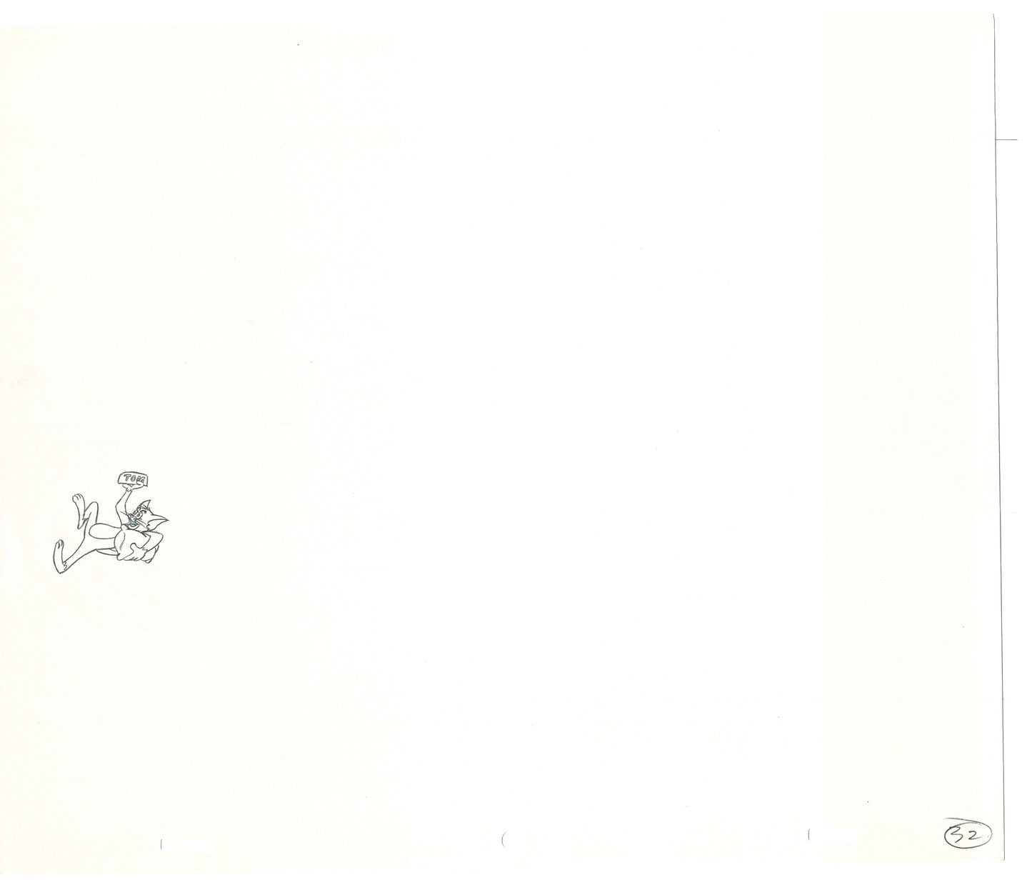 TOM AND JERRY The Movie Original Production Drawing Hanna Barbera 1992 Drawn by and from Estate of Animator Phil Babet b26