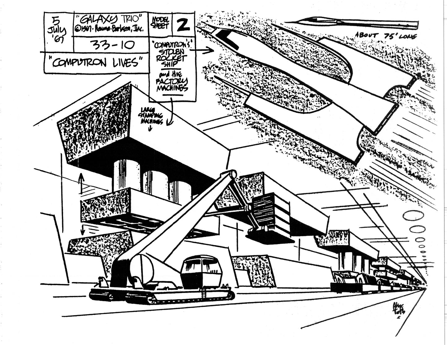 Alex Toth Galaxy Trio Model Sheet Copy Lot of 22 pages 1967 Cartoon Hanna Barbera