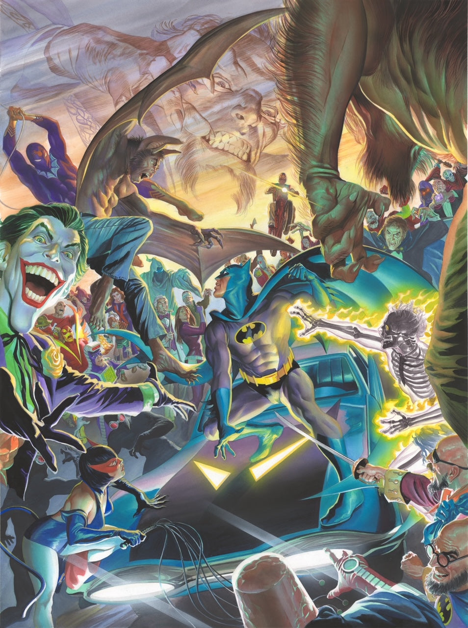 Alex Ross SIGNED Tribute Batman 70s Villains Limited Edition Giclee PAPER Print DC
