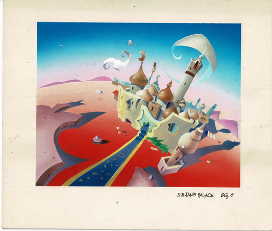 Mario Bros DIC Sultan's Palace Production Animation Art Background Key 1989 2