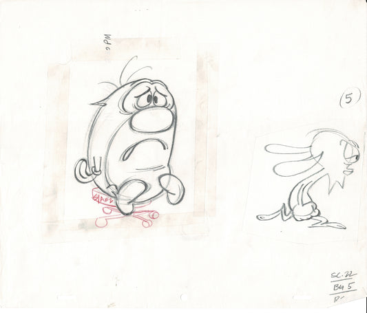 Ren and Stimpy Production Animation Layout Drawing Nickelodeon 1994 D-5