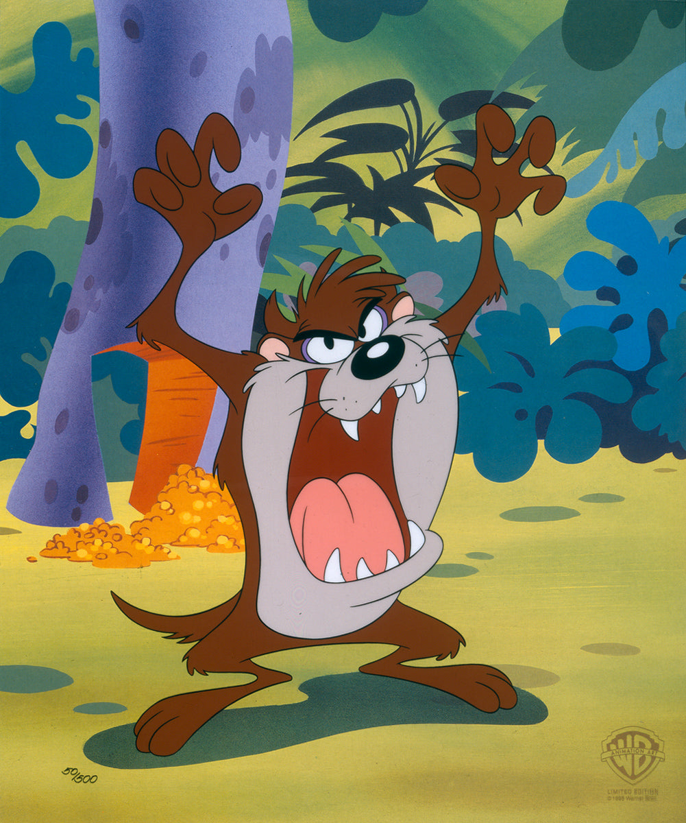 Classic Taz Looney Tunes Warner Brothers Limited Edition Animation Cel of 500