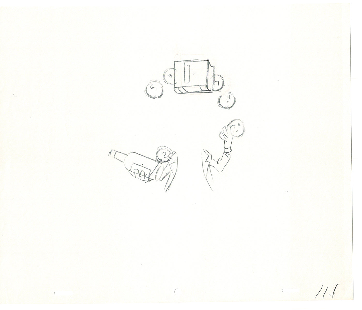 WC Fields Jay Ward Original Production Animation Cel Drawings (2) 1970's AP-029