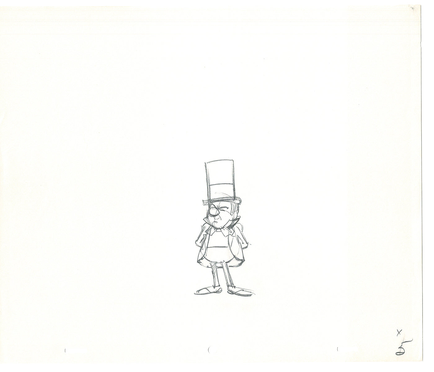 WC Fields Jay Ward Original Production Animation Cel Drawing 1970's AS-003