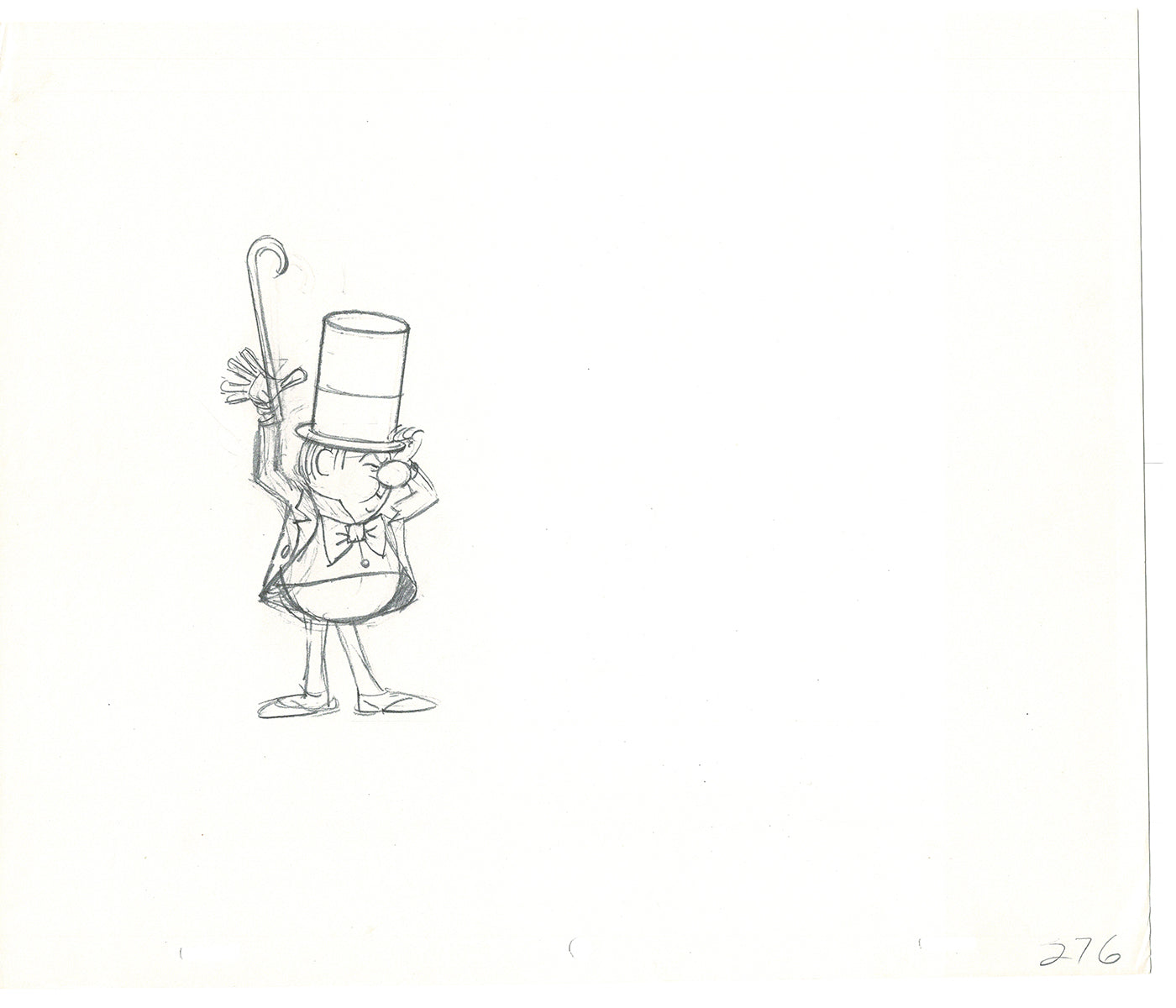 WC Fields Jay Ward Original Production Animation Cel Drawing 1970's AS-014