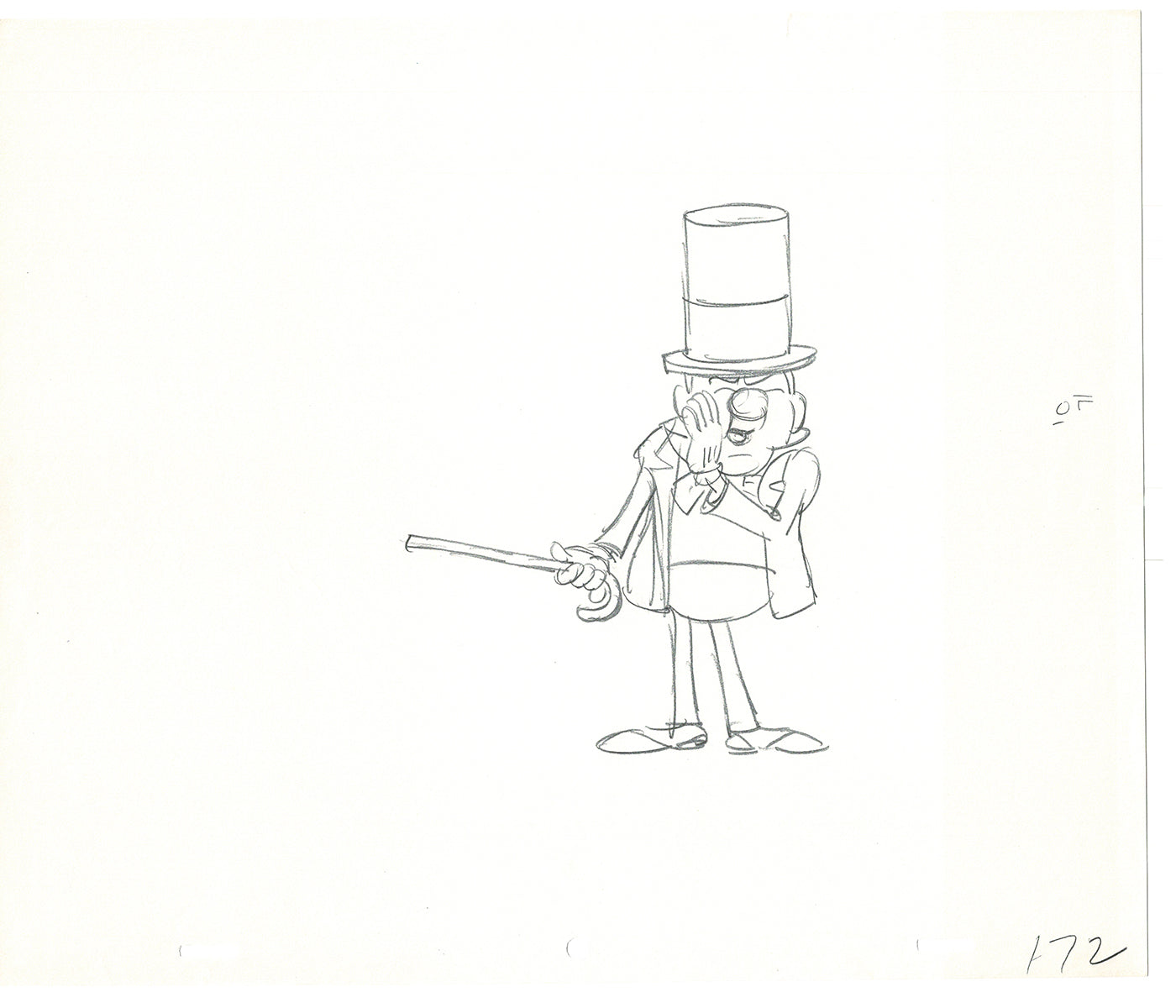 WC Fields Jay Ward Original Production Animation Cel Drawing 1970's AS-028
