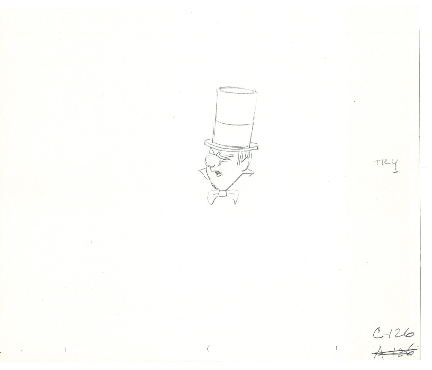 WC Fields Jay Ward Original Production Animation Cel Drawing 1970's AS-041