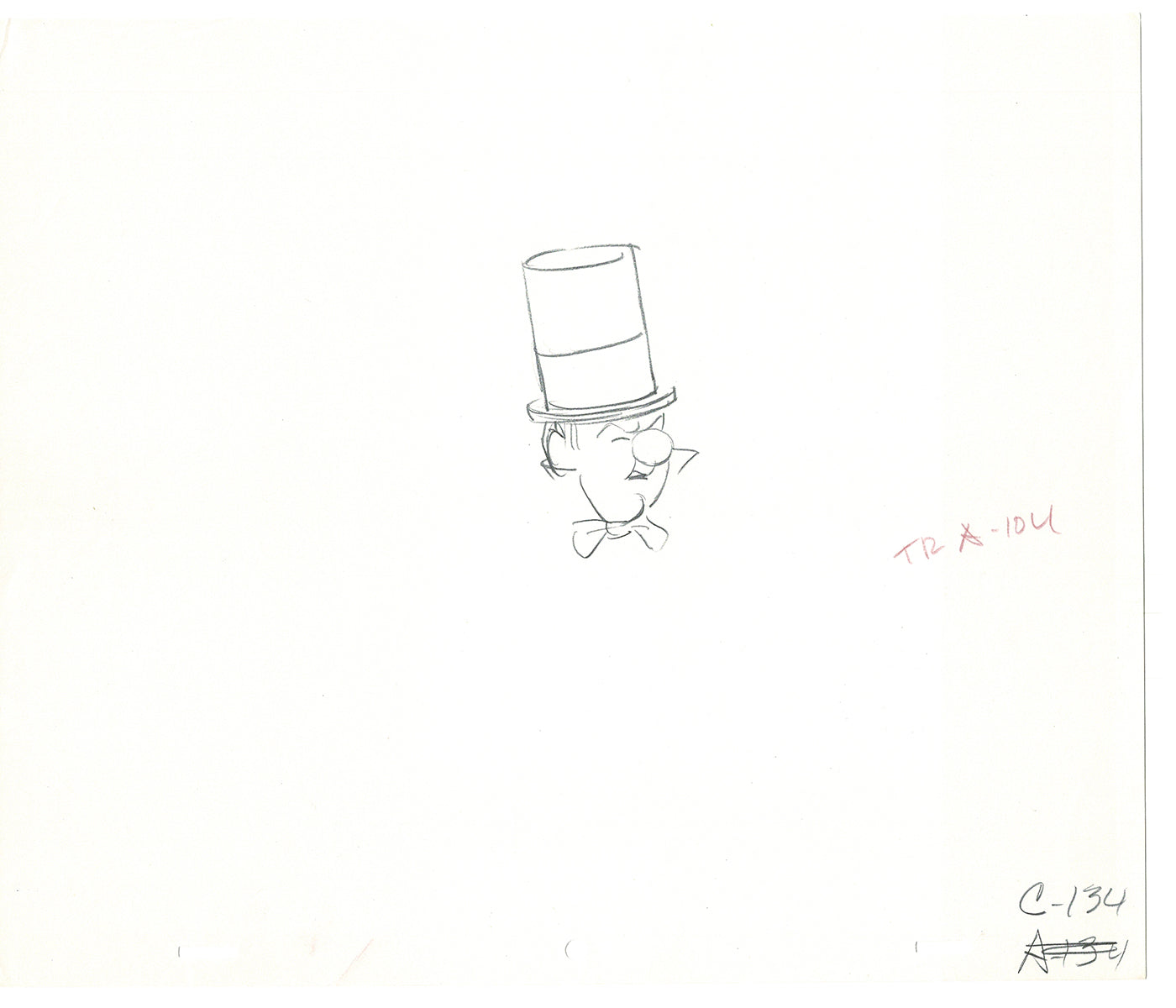 WC Fields Jay Ward Original Production Animation Cel Drawing 1970's AS-044