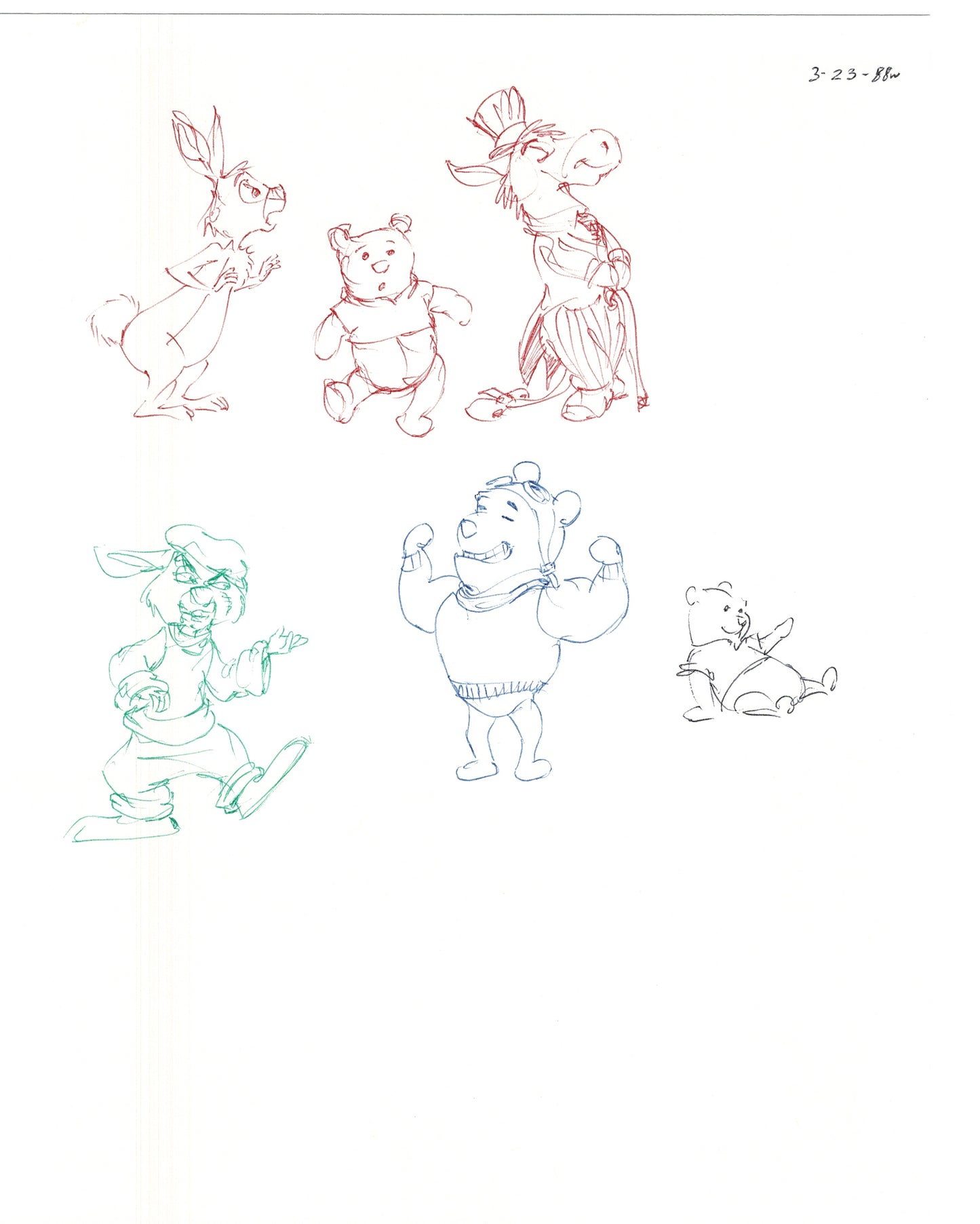 Winnie the Pooh Disney TV 1988 Production Drawing Animator's Estate Z009