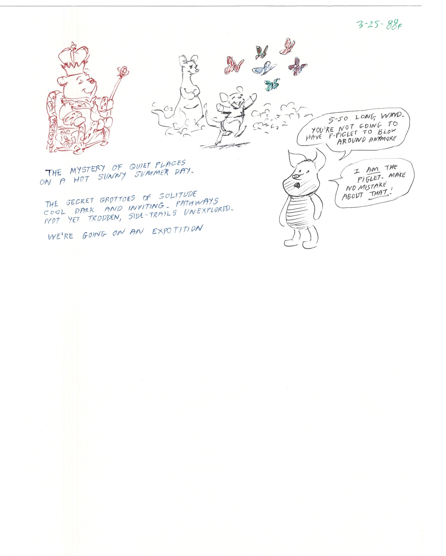 Winnie the Pooh Disney TV 1988 Production Drawing Animator's Estate Z010