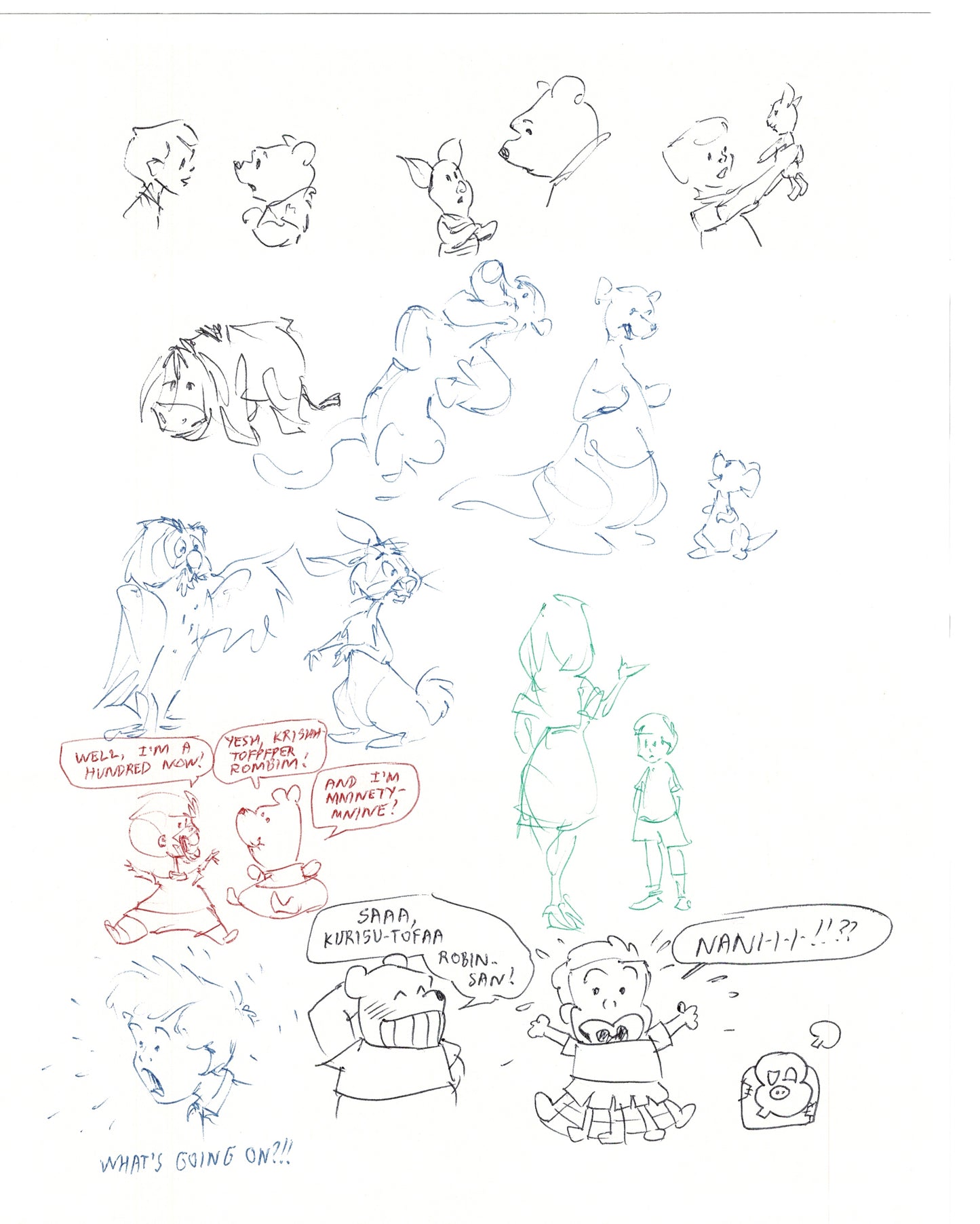 Winnie the Pooh Disney TV 1988 Production Drawing Animator's Estate Z011