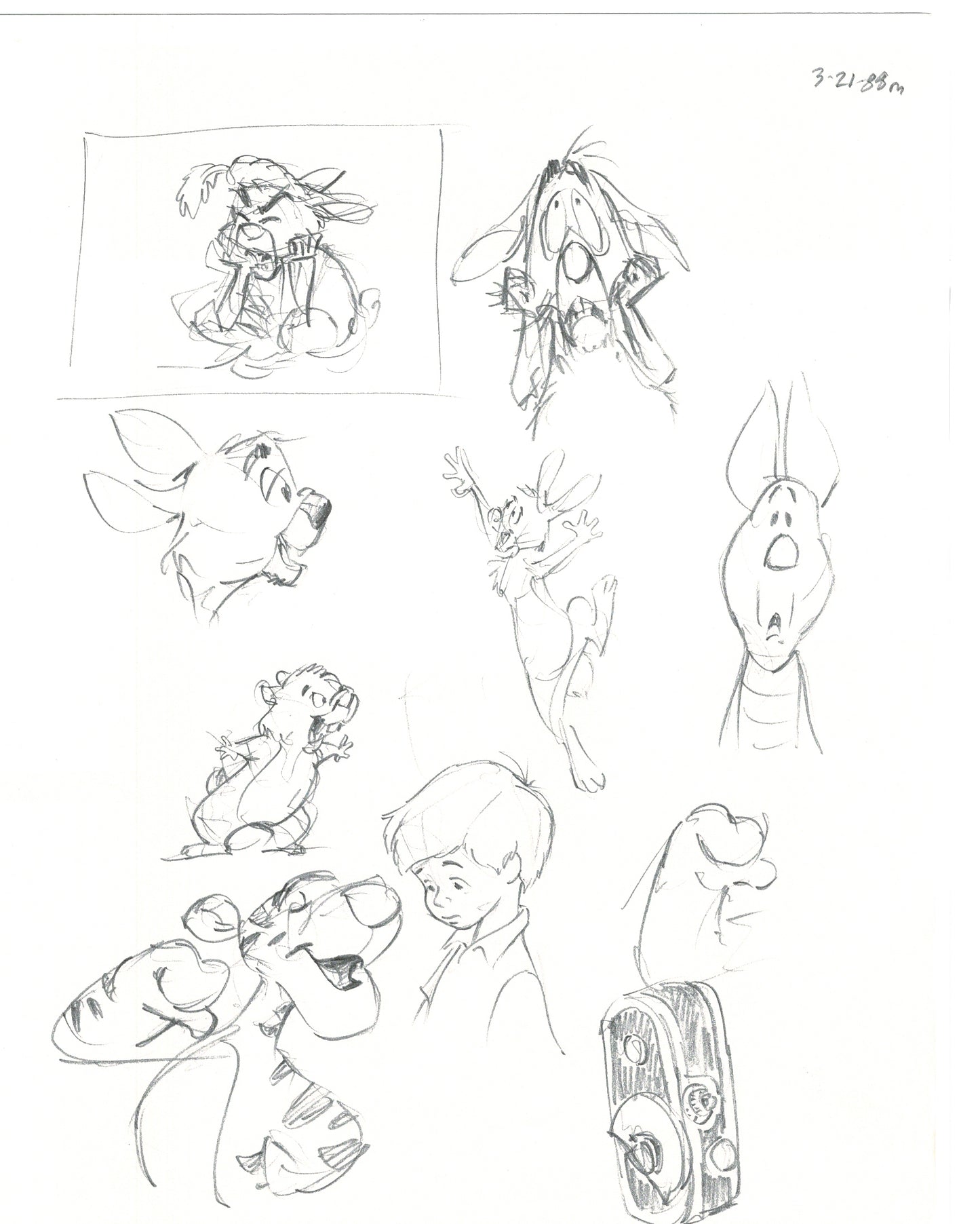 Winnie the Pooh Disney TV 1988 Production Drawing Animator's Estate Z013