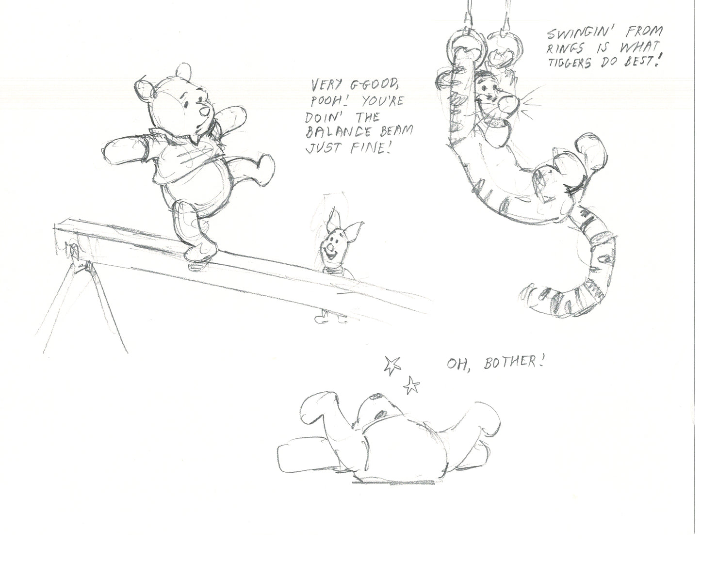 Winnie the Pooh Disney TV 1988 Production Drawing Animator's Estate Z025