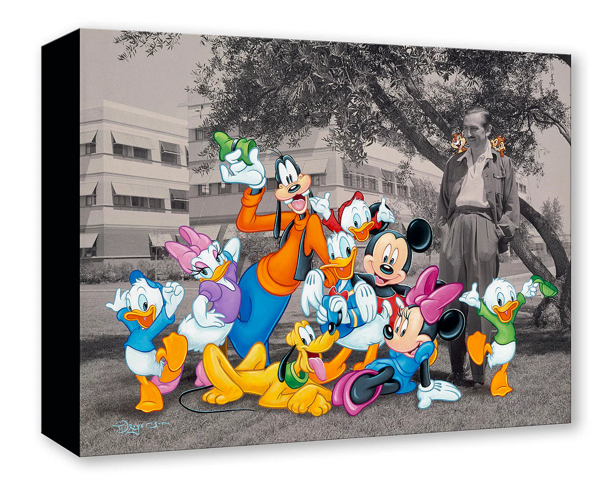 Mickey Mouse The Fab Five Walt Disney Fine Art Tim Rogerson Limited Edition Treasures on Canvas Print TOC - Walt and the Gang