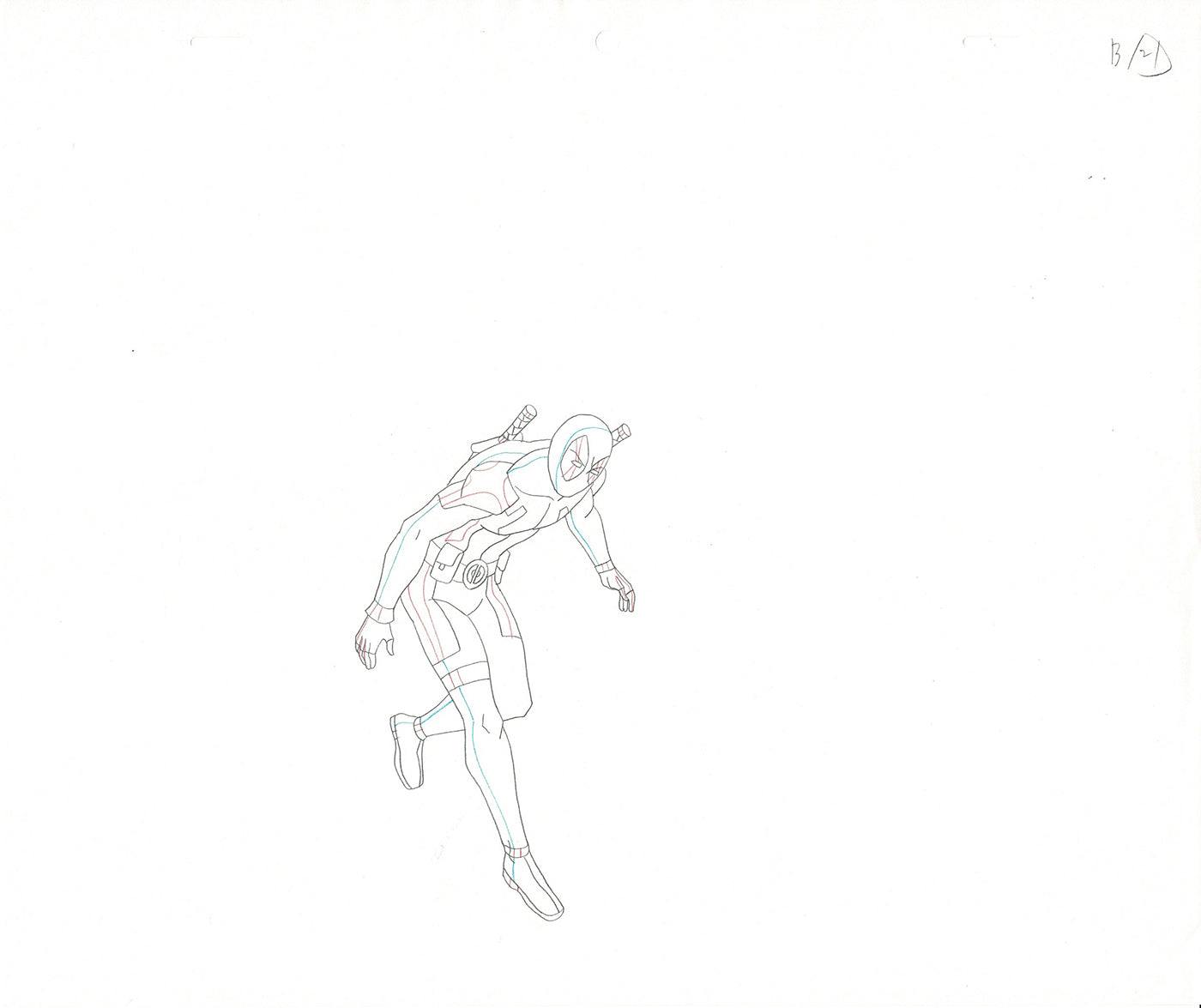 Wolverine and the X-Men Deadpool Production Animation Cel Drawing Marvel 2009 B24