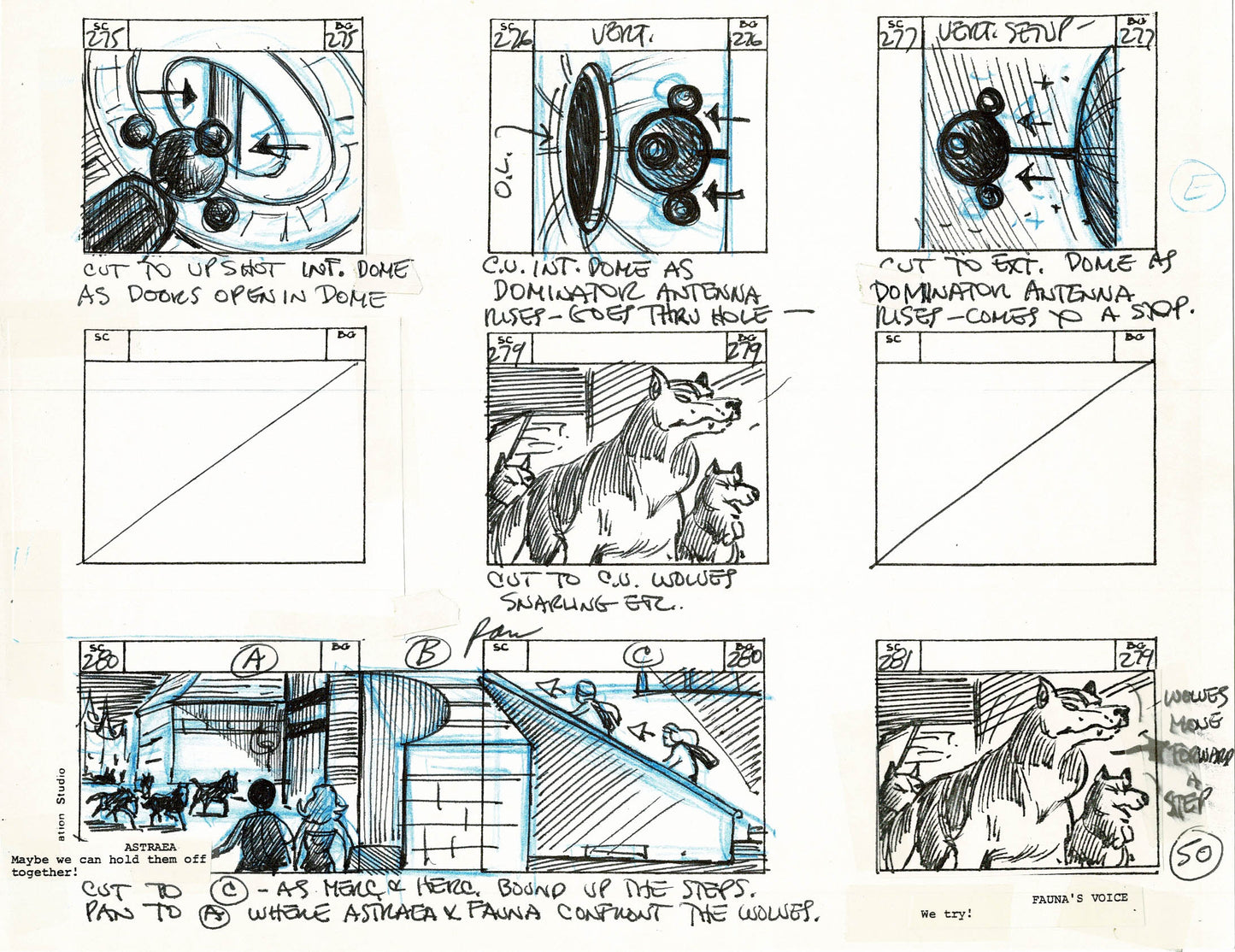 Young Sentinels / Space Sentinels 1977 Production Animation Storyboard Page Filmation A-053